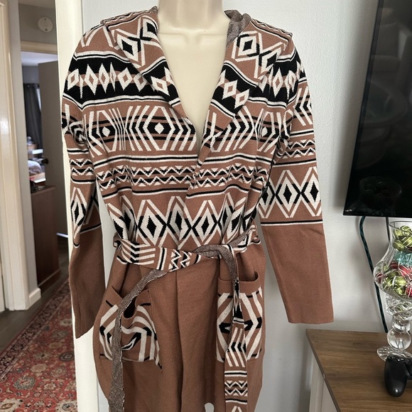 Rachel Zoe Jackets & Blazers - RACHEL ZOE GEOMETRIC PATTERNED CARDIGAN WITH BELT SIZE XS